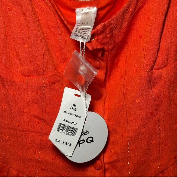 PQSwim Everly Romper Vibrant Orange Flowy Summer Vacation Resortwear Staple XS/S - Picture 10 of 16